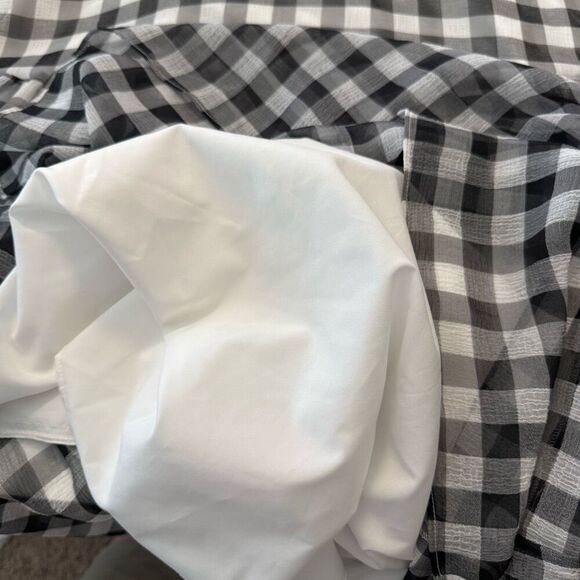 Sam Edelman Black and White Checked High Neck Halter Tiered Midi Dress Sz 14 - Picture 13 of 14